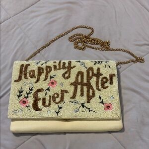 Beaded 'Happily Ever After' Cream Crossbody Bag